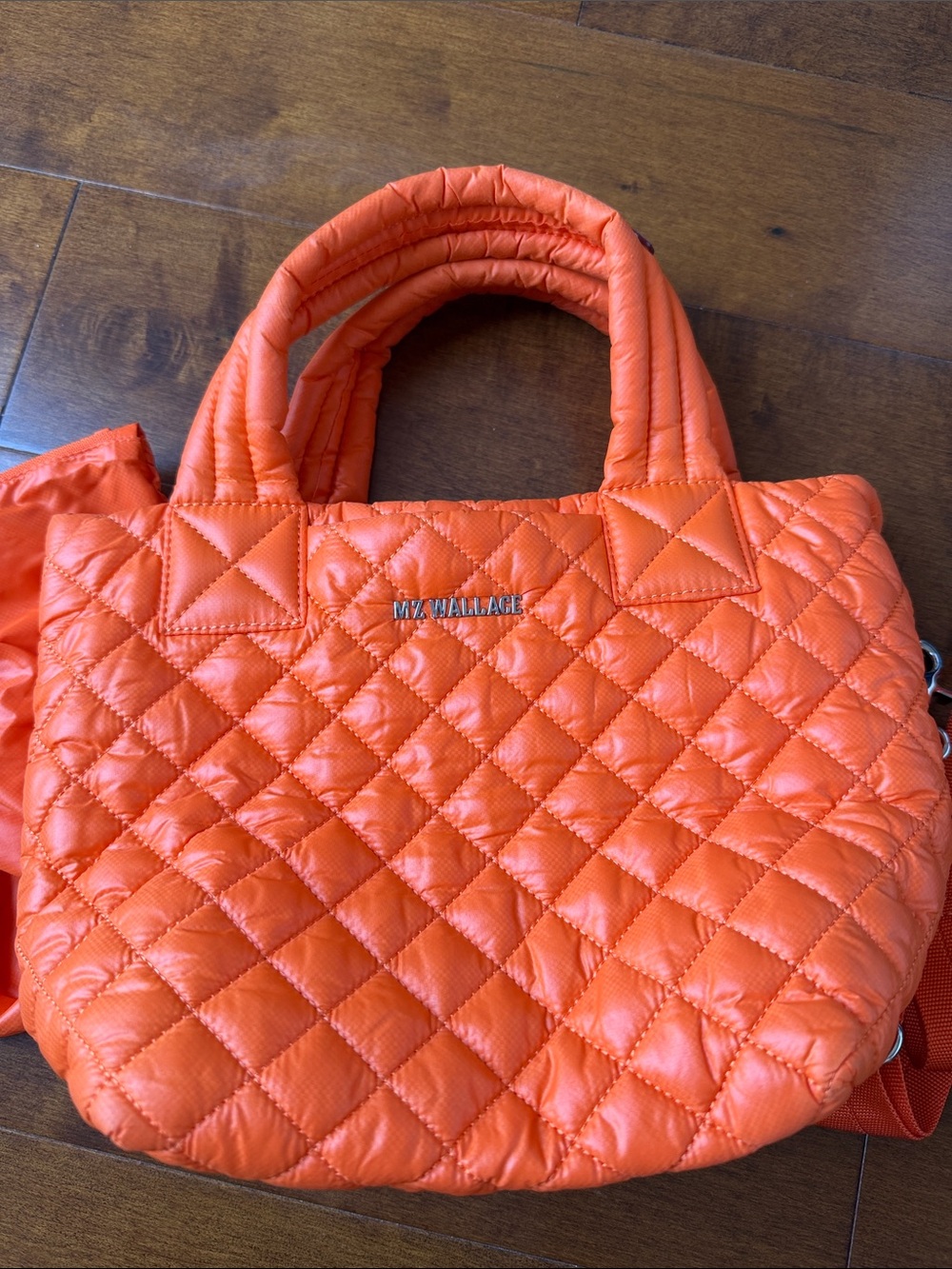 MZ Wallace Orange Mini Metro Tote Deluxe
